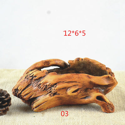 Maceta Decorativa de Madera Retro con Raíces Naturales - Image 11