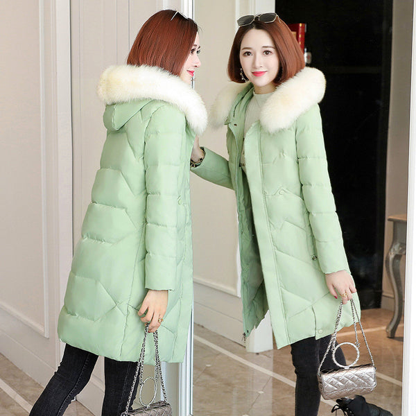 Chaqueta Acolchada de Invierno con Cuello de Pelaje Grande