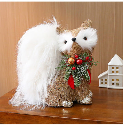 Adornos Navideños de Paja - Alce y Ardilla para Decoración Escénica - Image 14