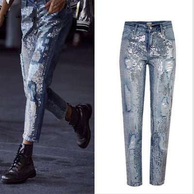 Pantalón Denim Recto Cropped de Tiro Medio para Mujer - Image 18