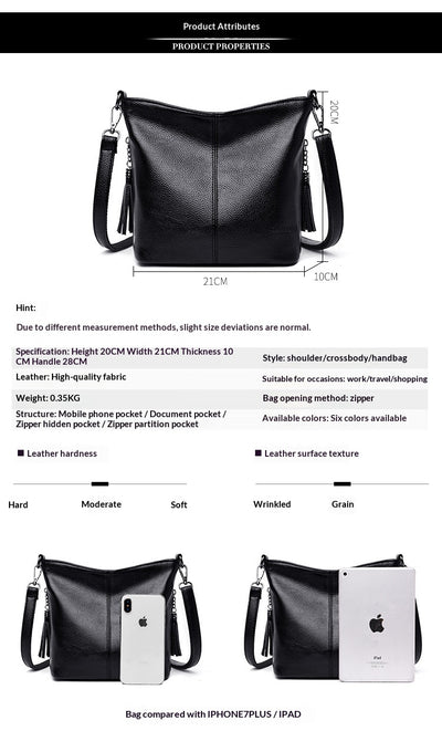 Bolso Bandolera Mujer de Gran Capacidad con Detalles de Borlas - Image 13
