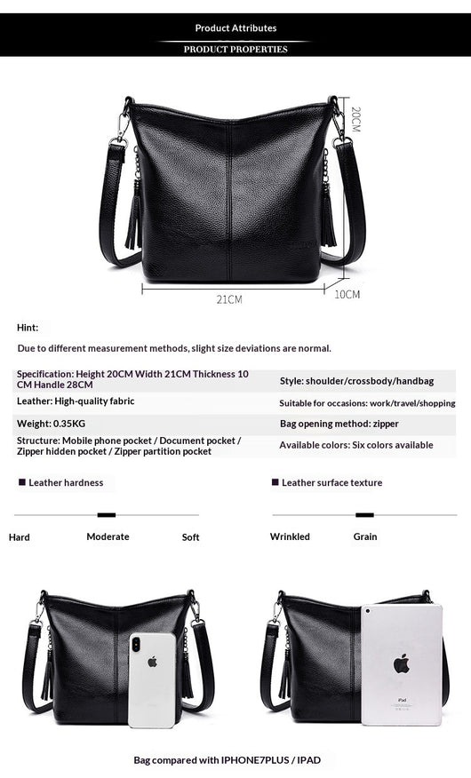 Bolso Bandolera Mujer de Gran Capacidad con Detalles de Borlas - Image 13