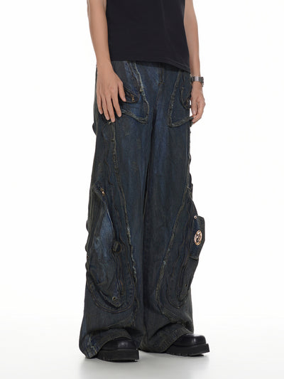 Pantalones Vaqueros Oversized Estilo Urbano Americano Corte Pesado - Image 28