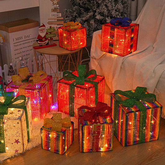 Set de 3 Cajas de Regalo Navideñas con Luces LED Decorativas - Image 4