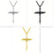 Steel Dorado Negro Color Fashion Mens Iron Nail Cross Pendant Necklace Stainless Steel 3mm Round Box Chain Jewelry Gift For Men Set 1PCS