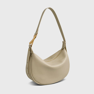 Bolso Bandolera Medialuna en Cuero Suave para Mujer - Image 4