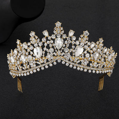Corona Nupcial Barroca con Cristales Brillantes para Novia Elegante - Image 5