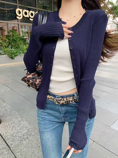 Cardigan Tejido Abotonado para Mujer con Chaleco Integrado - Image 41