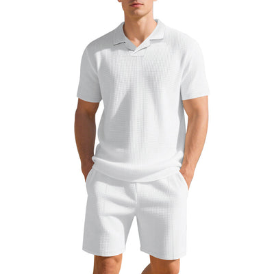 Conjunto Casual de Polo Holgado y Shorts para Hombre - Image 23