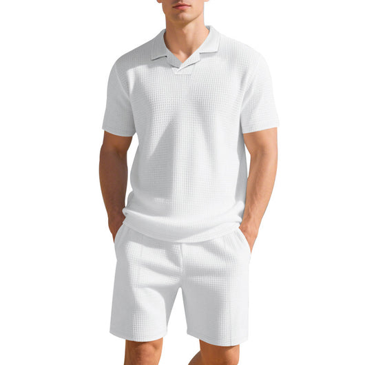Conjunto Casual de Polo Holgado y Shorts para Hombre - Image 23