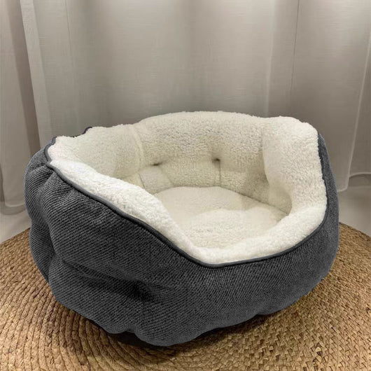 Cama Térmica Acogedora para Gatos - Nido Cálido con Respaldo Gris para Mascotas Pequeñas y Medianas - Image 5