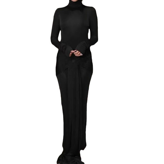 Vestido Elegante de Cuello Alto con Diseño de Cordones - Colección Premium Europea - Image 5