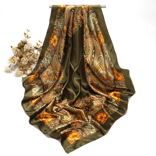 Pañuelo Floral de Seda Artificial 90cm - Primavera y Otoño - Image 29