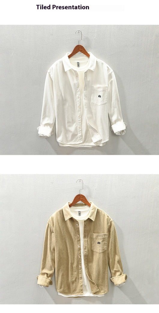 Camisa Casual de Manga Larga con Acabado Cepillado para Hombre - Image 13