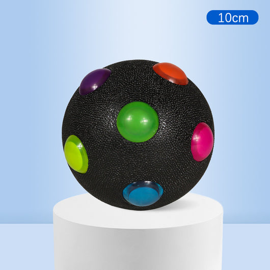 White 10cm TPR pet training ball with colorful luminous dots for small dogs. - Image 13