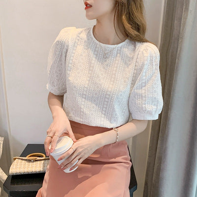 Blusa Retro Francesa con Mangas Abullonadas