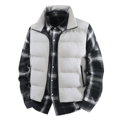 Chaleco Abrigo Suelto Cálido para Hombre Talla Grande con Cuello de Pie - Image 3