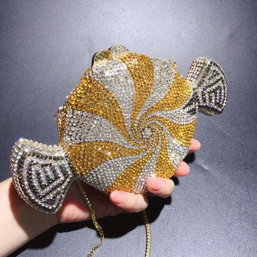 Clutch de Cristal Diamante Caramelo para Mujer - Image 6