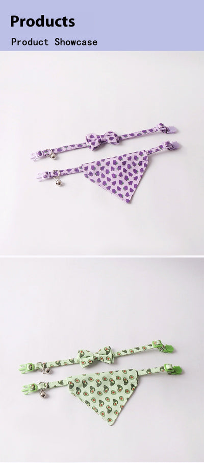 Collar Triangular para Mascota Serie Frutas Coloridas con Moño - Image 24
