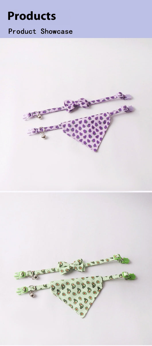 Collar Triangular para Mascota Serie Frutas Coloridas con Moño - Image 24