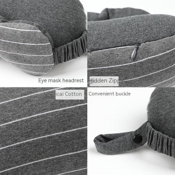 Almohada Cervical 2 en 1 con Máscara de Ojos y Partículas de Espuma