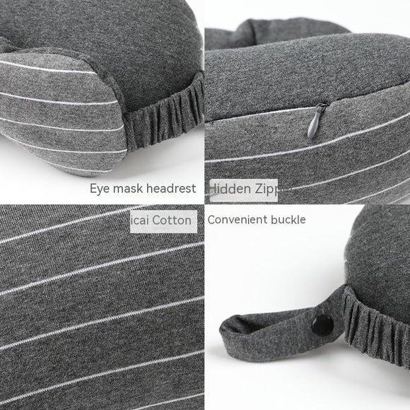 Almohada Cervical 2 en 1 con Máscara de Ojos y Partículas de Espuma