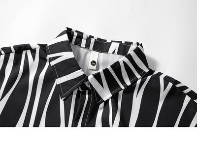 Camisa Holgada de Rayas para Hombre Talla Grande - Image 16