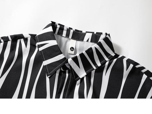 Camisa Holgada de Rayas para Hombre Talla Grande - Image 16