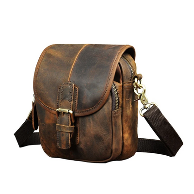 Bolsa Bandolera de Cuero Genuino - Riñonera Compacta para Hombre y Mujer - Image 6