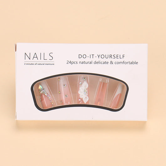 Uñas Postizas Largas Estilo Europeo y Americano - Set de 24 Piezas - Image 9