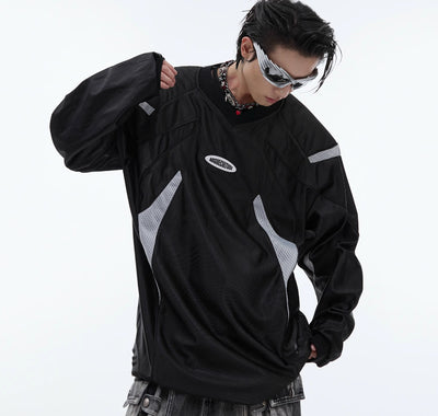 Chamarra Deportiva Retro Americana con Cuello V y Hombros Acolchados - Image 9