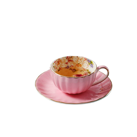 Taza de Café con Plato de Porcelana Fina Estampada - Diseño Calabaza Creativo - Image 4