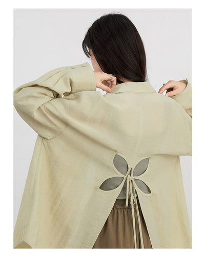 Blusa Holgada Verde Protección Solar con Espalda Calada - Image 9
