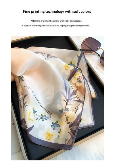 Pañuelo de Seda Beige Cuadrado para Mujer - Versátil y Fácil de Combinar - Image 59