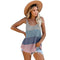 Blusa Suelta de Punto con Contraste de Colores y Cuello en U
