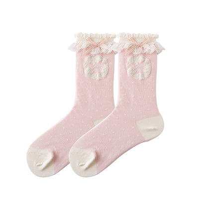 Calcetines de Algodón Flor de Cerezo - Diseño Primaveral Adorable para Niñas - Image 5