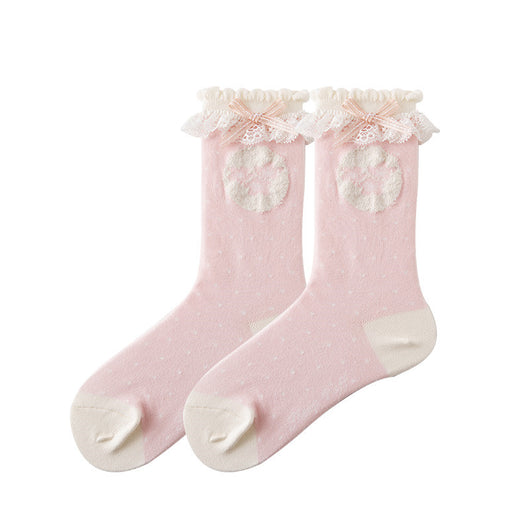 Calcetines de Algodón Flor de Cerezo - Diseño Primaveral Adorable para Niñas - Image 5