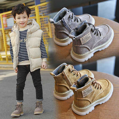 Botas Martin Infantiles de Cuero y Terciopelo - Estilo y Comodidad