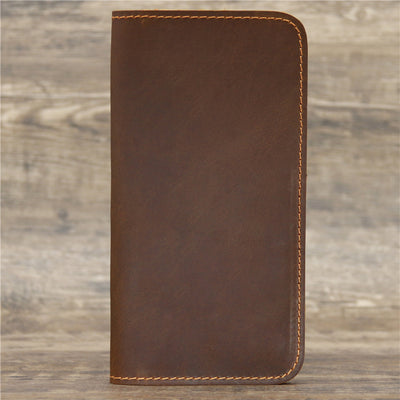 Billetera Larga de Cuero Crazy Horse para Hombre con Portadocumentos - Image 3