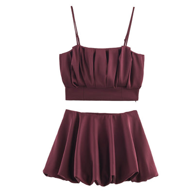 Conjunto Falda y Chaleco sin Mangas para Mujer