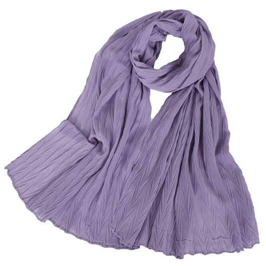 Pañuelo Femenino de Algodón Arrugado en Colores Sólidos - Image 14