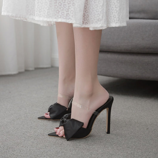 Tacones Stiletto Puntiagudos con Lazo para Mujer - Diseño Net Red - Image 10