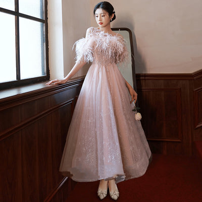 Vestido de Noche Elegante con Plumas Estilo Francés Premium - Image 8
