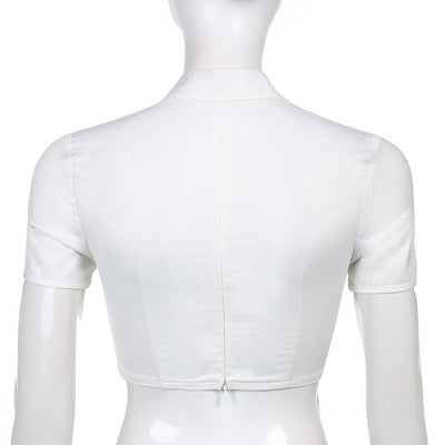 Falda Cheongsam Corta Estilo Hong Kong con Cuello Mandarin y Cintura Alta - Image 16