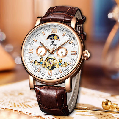 Reloj Mecánico Elegante de Esfera Grande con Calendario