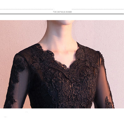 Vestido Largo Elegante Negro para Reuniones Anuales - Image 22