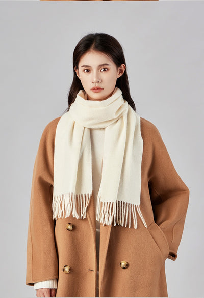 Bufanda de Lana Premium Gruesa para Invierno - Colores Sólidos Versátiles - Image 29