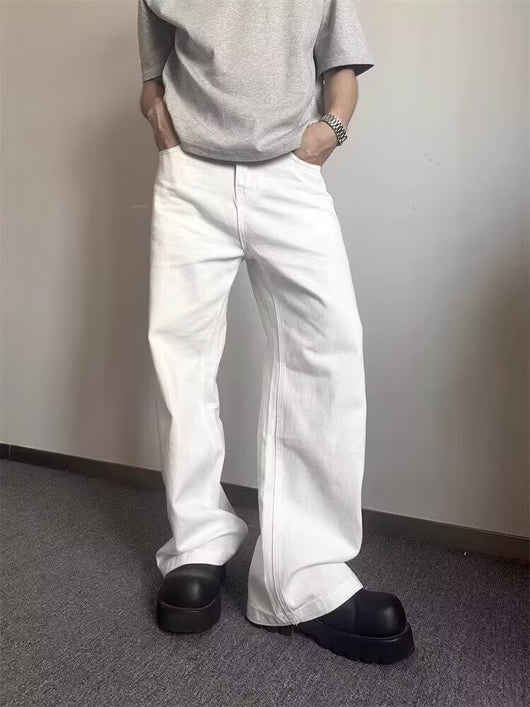 Pantalones Vaqueros Blancos Rectos Oversize para Hombre - Estilo Urbano Premium - Image 11