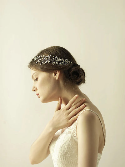 Diadema Nupcial con Perlas y Cristales para Boda - Image 10