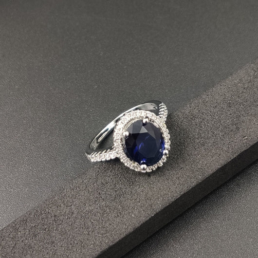 Anillo de Diamantes Zircón Redondo Lujo - Compromiso y Boda - Image 11